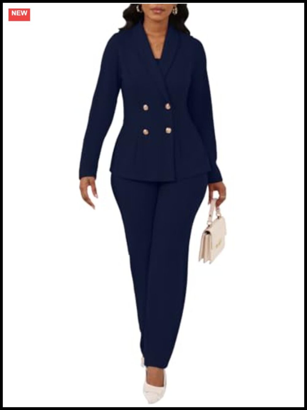 Women's 3 Piece Pant Suit Set Casual Blazer Business Outfits Spandex Polyester